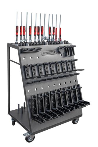 Verrijdbare wagen voor toebehoren lastafel